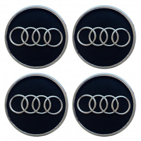 Ковпачки (заглушки) на диски Audi, 60/55mm, чорний, 4шт