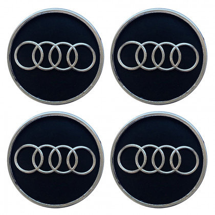 Ковпачки (заглушки) на диски Audi, 60/55mm, чорний, 4шт