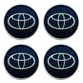Ковпачки (заглушки) на диски Toyota, 60/55mm, чорний, 4шт