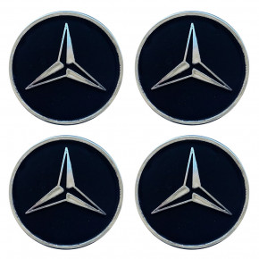 Ковпачки (заглушки) на диски Mercedes-Benz, 60/55mm, чорний, 4шт