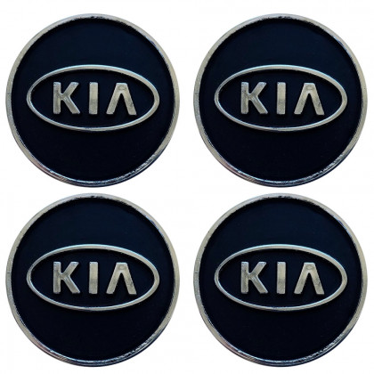 Ковпачки (заглушки) на диски Kia, 60/55mm, чорний, 4шт