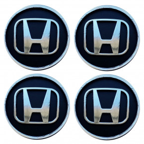 Ковпачки (заглушки) на диски Honda, 60/55mm, чорний, 4шт