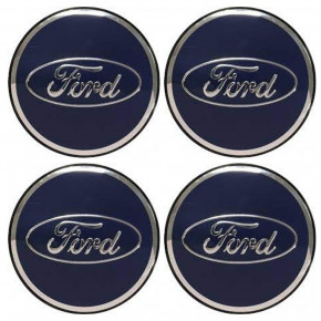 Ковпачки (заглушки) на диски Ford, 55/50mm, синій, 4шт
