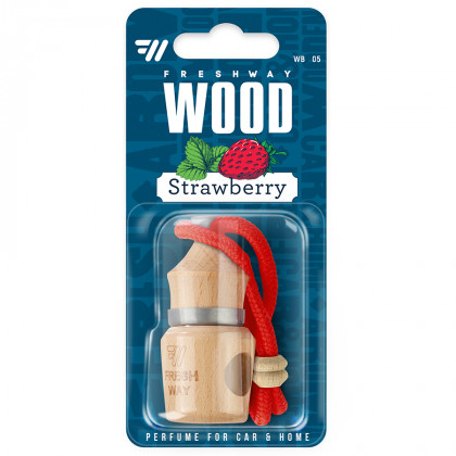 Ароматизатор пробковый на зеркало FreshWay Wood Blister Strawberry (Клубника) 5ml