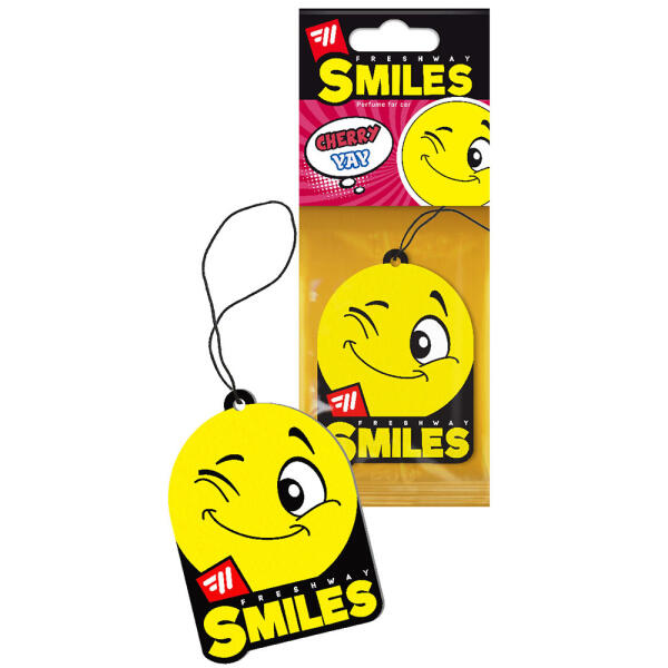 Ароматизатор для авто листочок "Smiles Dry" Cherry (Вишня) FreshWay