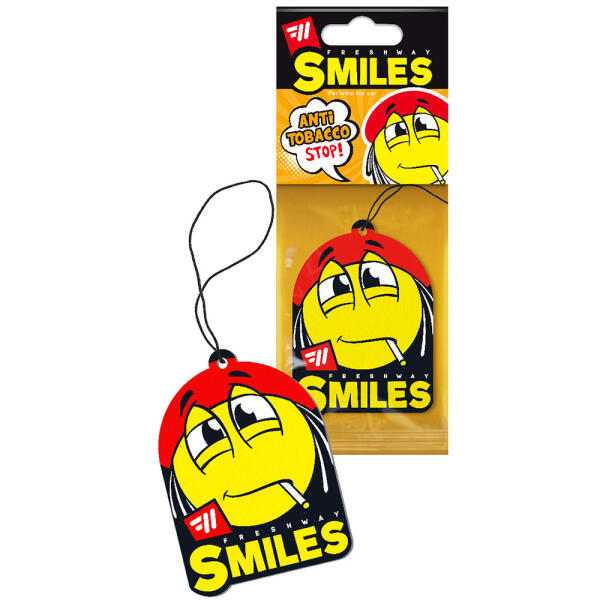 Ароматизатор для авто листочок "Smiles Dry" Anti Tabacco (Антитютюн) FreshWay