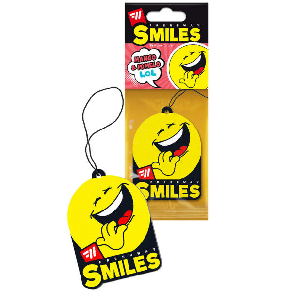 Ароматизатор для авто листочок "Smiles Dry" Mango and Pomelo (Манго та помело) FreshWay