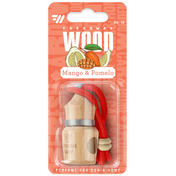 Ароматизатор для авто пробка "Wood Blister" Mango and Pomelo (Манго та помело) 5мл FreshWay