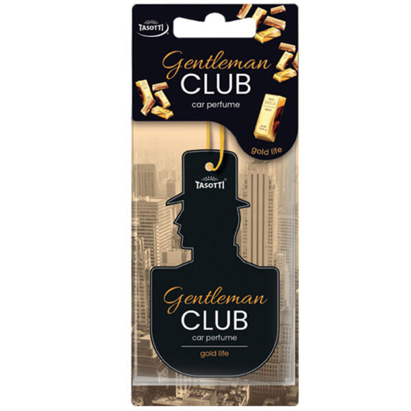 Ароматизатор для авто листочок "GentlemanClub" Gold Life (Золоте життя) Tasotti