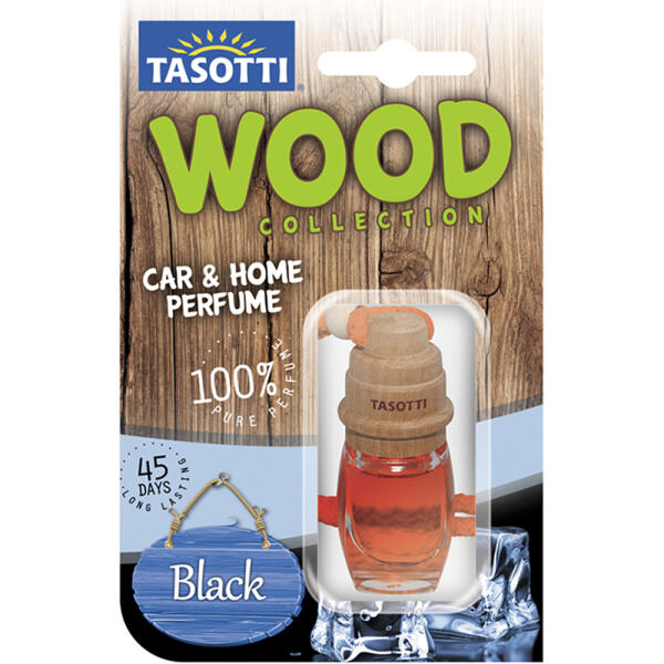 Ароматизатор для авто пробка "Wood" Black Ice (Чорний лід) 7мл Tasotti