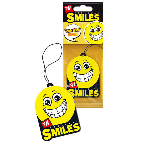 Ароматизатор для авто листочок "Smiles Dry" Vanilla (Ваніль) FreshWay