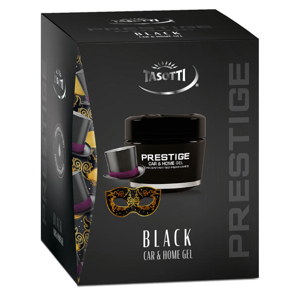Ароматизатор для авто гелевий "Gel Prestige" Black (Чорний) 50мл Tasotti