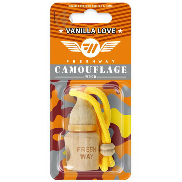 Ароматизатор для авто пробка "Camouflage Wood" Vanilla Love (Ванільне кохання) 5мл FreshWay