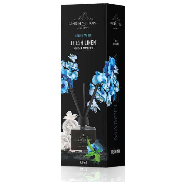 Аромадифузор для дому "Reed Diffuser" Fresh Linen (Свіжа бавовна) 100мл Marcela&Victoria