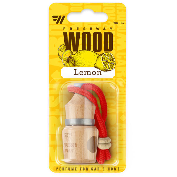 Ароматизатор для авто пробка "Wood Blister" Lemon (Лимон) 5мл FreshWay