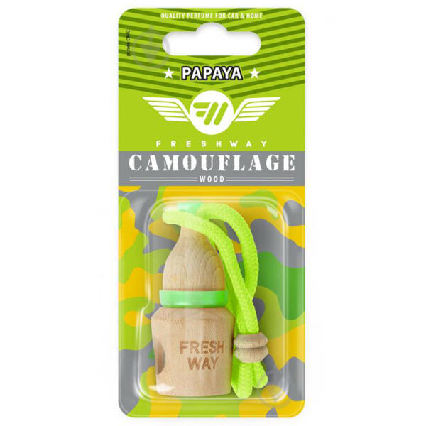 Ароматизатор для авто пробка "Camouflage Wood" Papaya (Папая) 5мл FreshWay