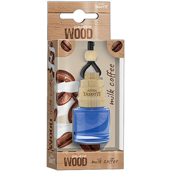 Ароматизатор для авто пробка "Unique Wood" Milk Coffee (Кава з молоком) 7мл Tasotti