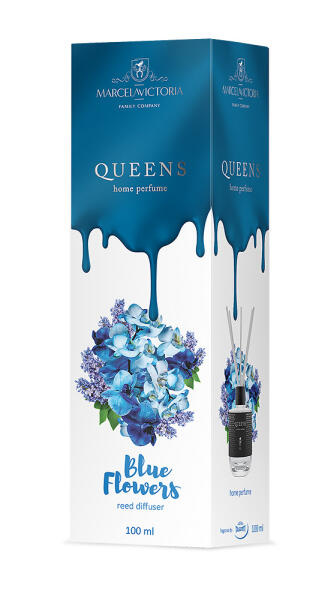 Аромадифузор для дому "Queens White" Blue Flowers (Блакитні квіти) 100мл Marcela&Victoria