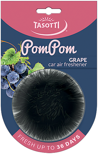 Ароматизатор для авто кульки "POM POM" Grape (Виноград) Tasotti