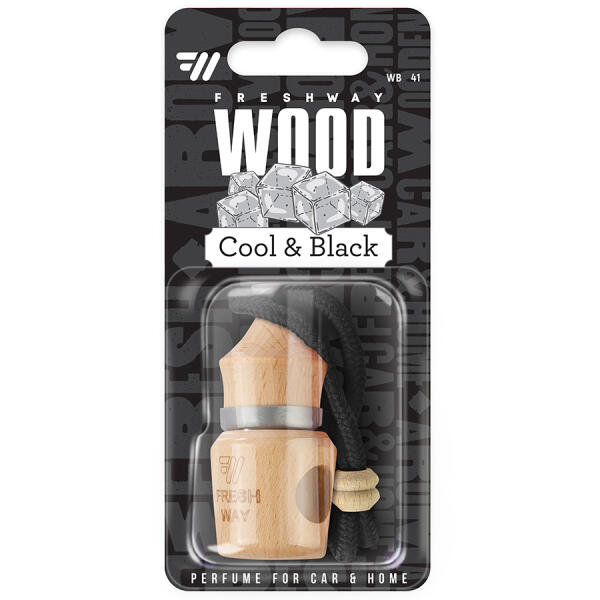 Ароматизатор для авто пробка "Wood Blister" Cool and Black (Чорний лід) 5мл FreshWay
