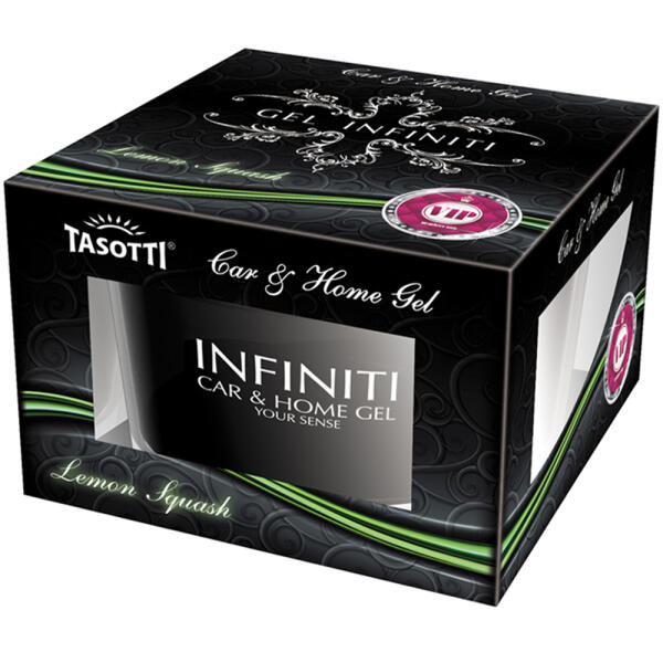 Ароматизатор для авто гелевий "Gel Infiniti" Lemon Squash (Лимонний сквош) 50мл Tasotti