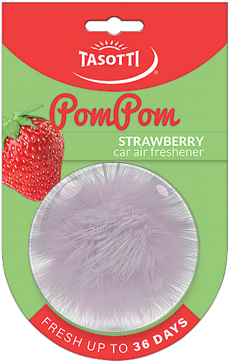 Ароматизатор для авто кульки "POM POM" Strawberry (Полуниця) Tasotti