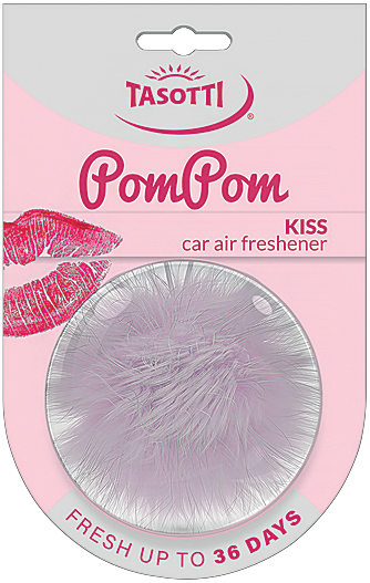 Ароматизатор для авто кульки "POM POM" Kiss (Поцілунок) Tasotti