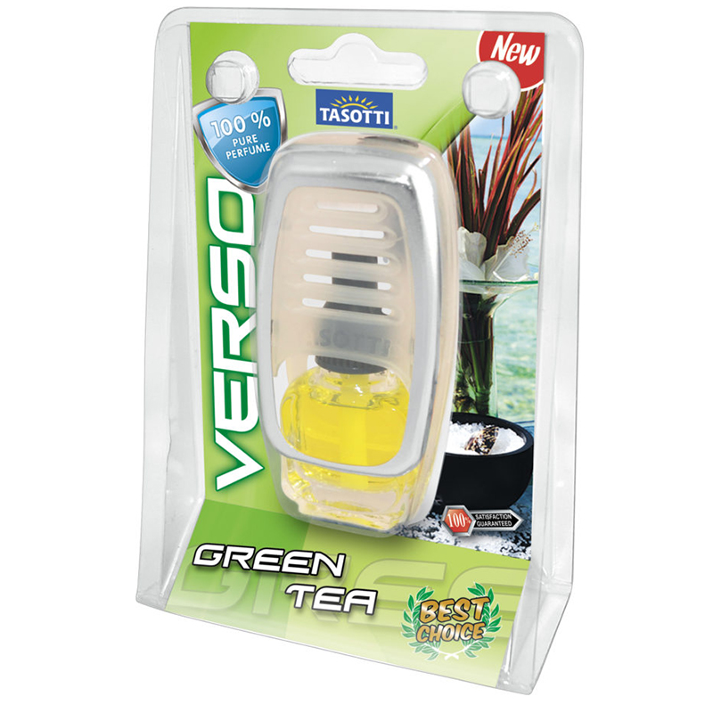 Ароматизатор для авто на обдув "Verso" Green Tea (Зелений чай) 8мл Tasotti