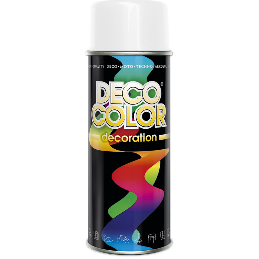 Deco Сolor  Фарба аерозольна Decoration RAL9010 Білий глянець 400 мл
