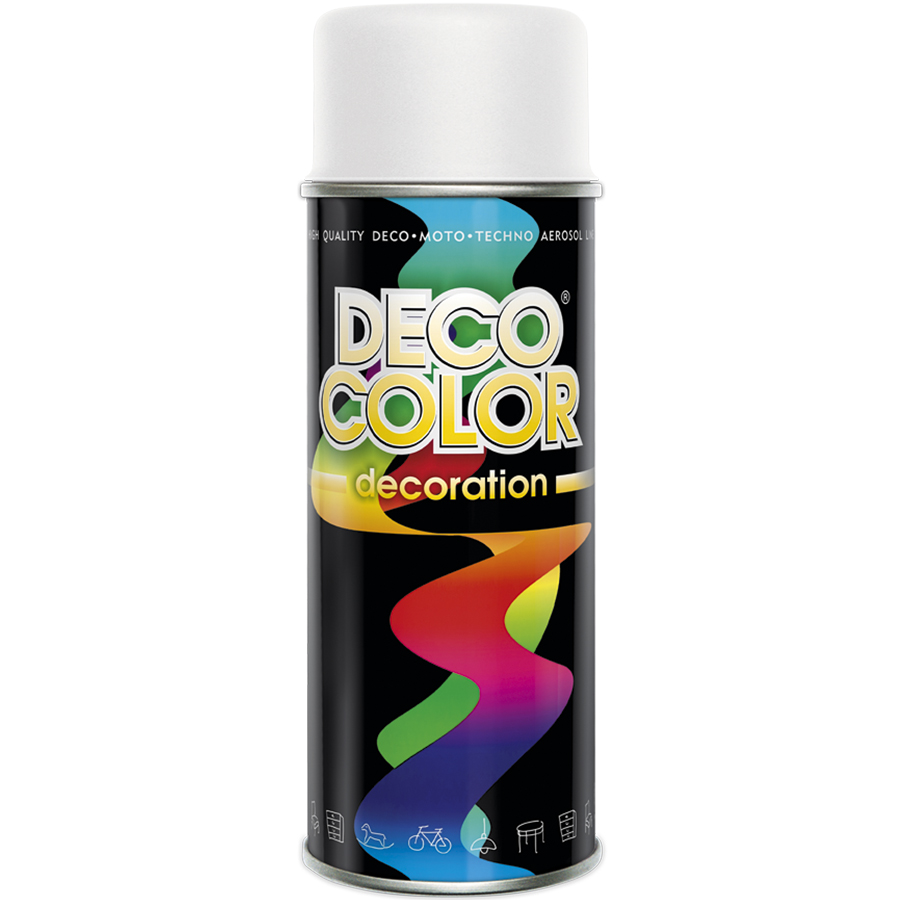 Deco Сolor  Фарба аерозольна Decoration RAL9010 Білий мат 400 мл