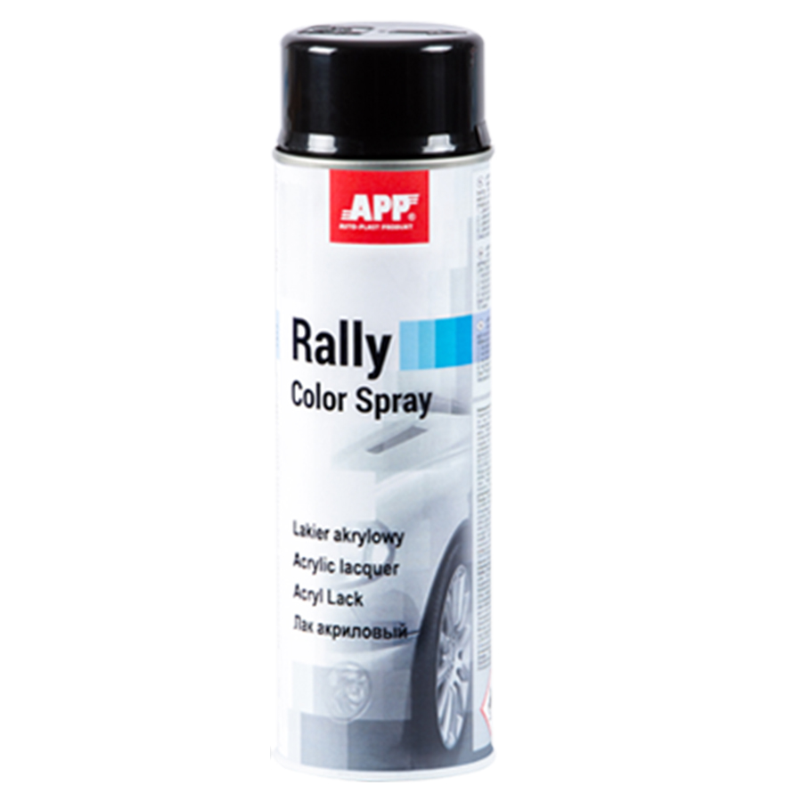 APP  Фарба аерозольна APP Rally Color Spray, чорний блиск 600ml