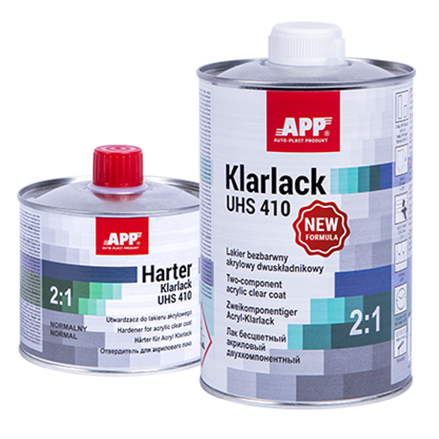 APP  Лак акриловий APP 2K Acryl Klarlack UHS 410 New Formula  2:1 з затв. 1l+0,5l