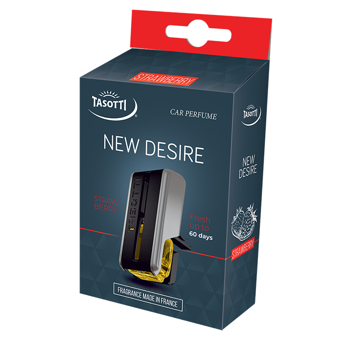 Ароматизатор для авто на обдув "New Desire" Strawberry (Полуниця) 8мл Tasotti