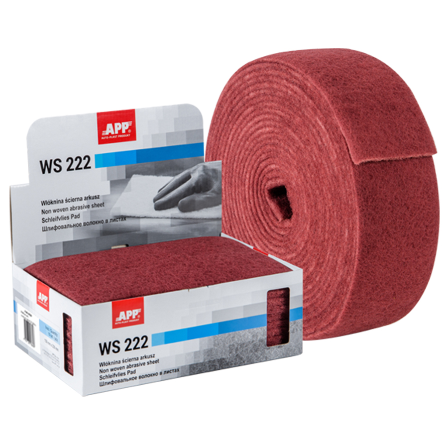 APP  Скотч -брайт APP WSR 222  100мм x 10м, червоний, мілкоабразивний, (P320-P360), рулон