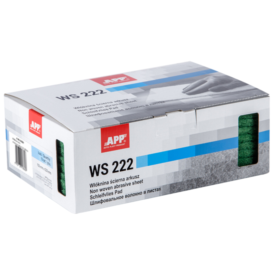 APP  Скотч -брайт APP WS 222  150 x 230 mm, зелений (10 шт), крупноабразивний, (P240-P280)