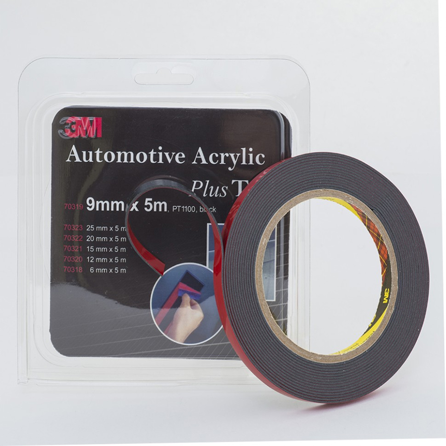 3M Скотчі та ізолента  скотчі двухсторонні ЗМ 1100 /70319 5м/_09 mm ЗМ, піноакрилова