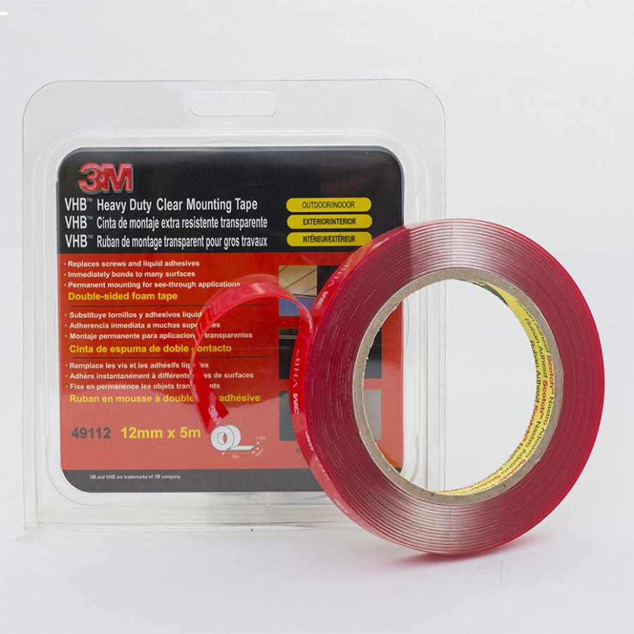 3M Скотчі та ізолента  скотчі двухсторонні ЗМ 4910F 5м/_12 mm ЗМ, прозорий