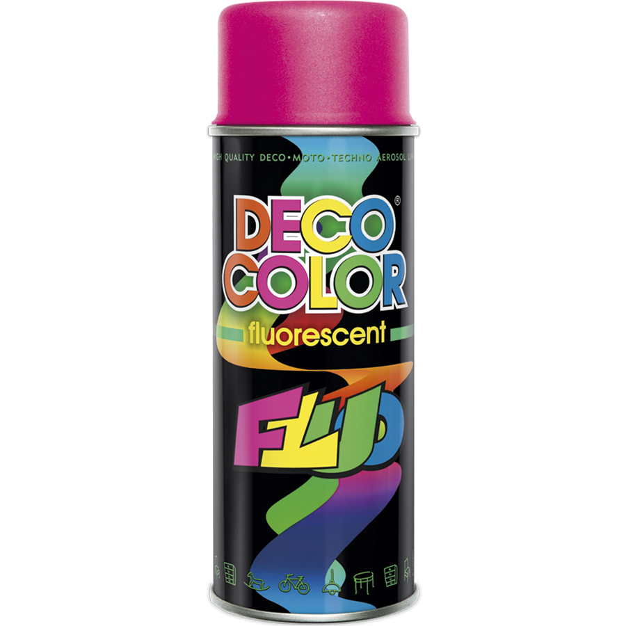 Deco Сolor  Фарба аерозольна Deco color флуоресцентна 400 мл Рожевий
