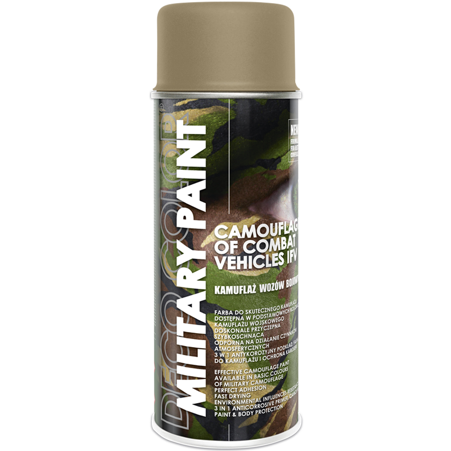 Deco Сolor  Фарба аерозольна Deco color Military Paint Ral 1019 400 мл desert storm/буря в пустелі