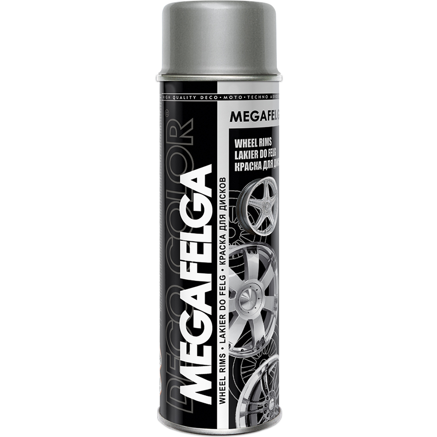 Deco Сolor  Фарба аерозольна для дисків Deco color акрилова Megafelga 500 мл срібний