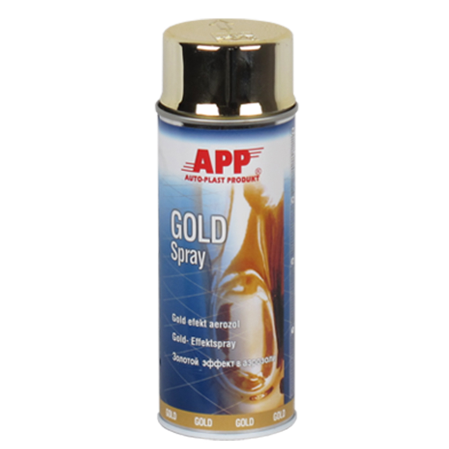 APP  Фарба аерозольна АPP Gold Spray, лак з спецефектом 400ml, золотий