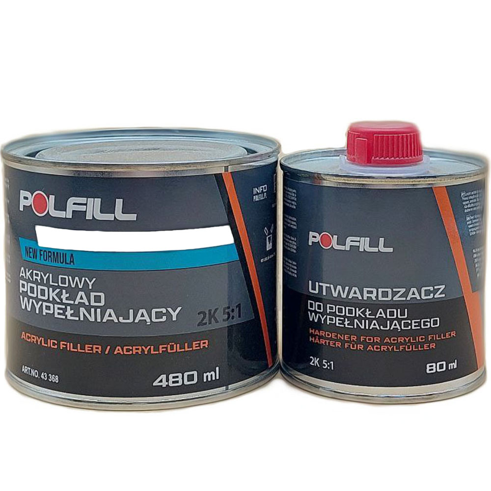 Polfill  Грунт акриловий Polfill 5:1 Eco 0.4l білий+зат.0,08l