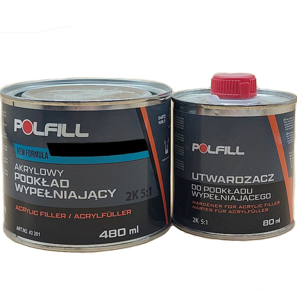 Polfill  Грунт акриловий Polfill 5:1 Eco 0.4l сірий+зат.0,08l