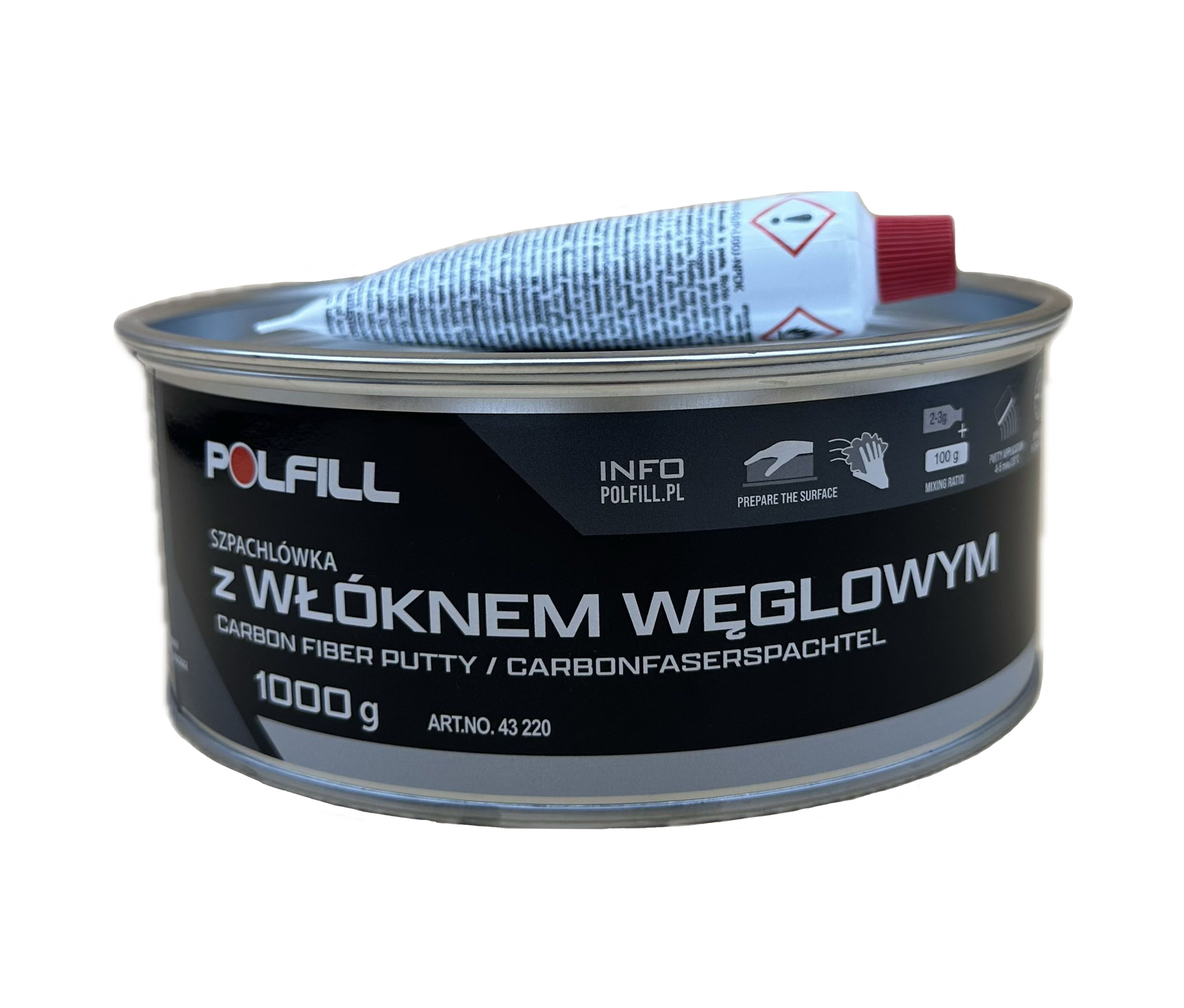 Polfill  Шпатлівка з вуглецевим волокном Polfill  з зат. 1,0kg