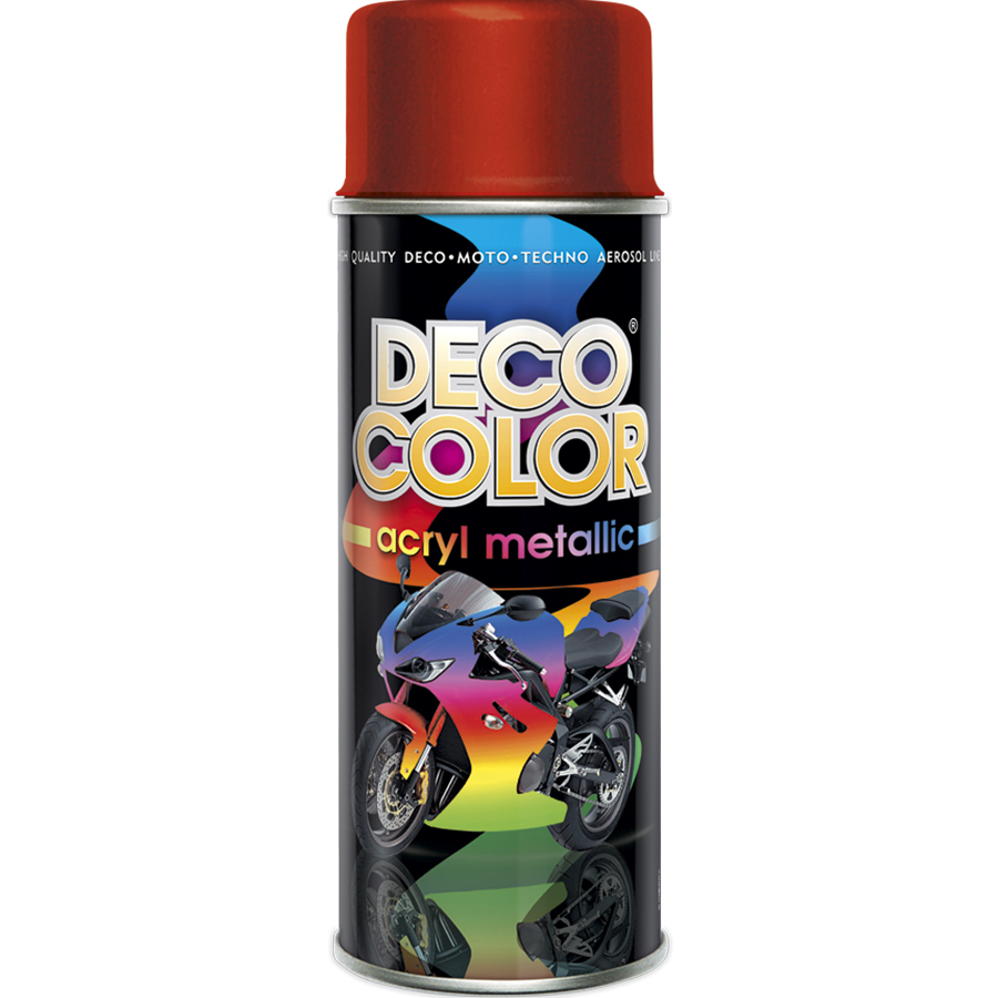 Deco Сolor  Фарба аерозольна Deco color Metallic червоний 400 мл