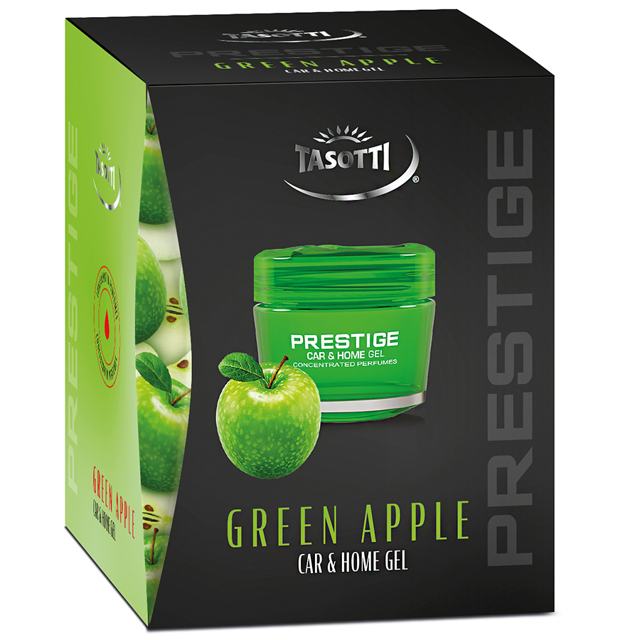 Ароматизатори гелеві - на панель Tasotti  Gel Prestige Green Apple (уп.16шт/ящ.48шт) 50ml NEW