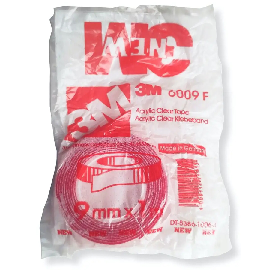 3M Скотчі та ізолента  скотчі двухсторонні ЗМ GT6009F 1м/09 mm, прозорий