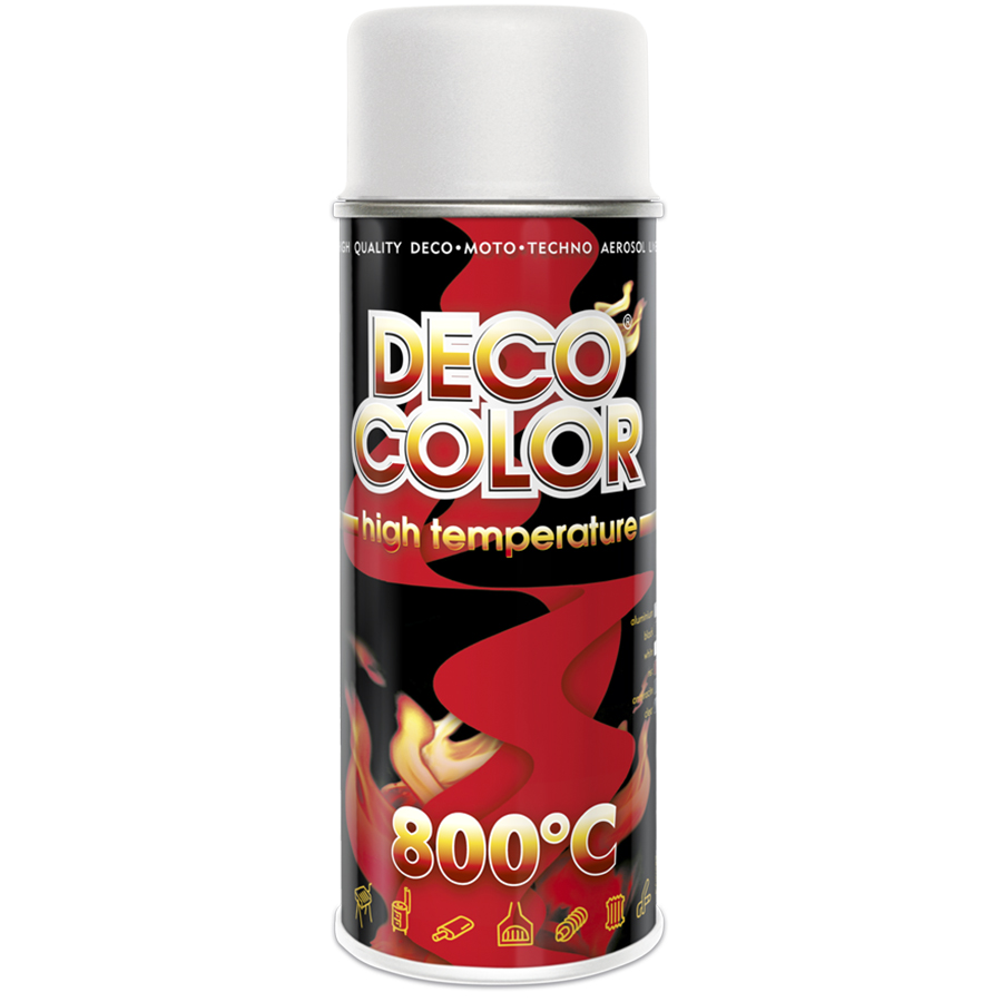 Deco Сolor  Фарба аерозольна Deco color термостійка 300*C 400 мл Білий