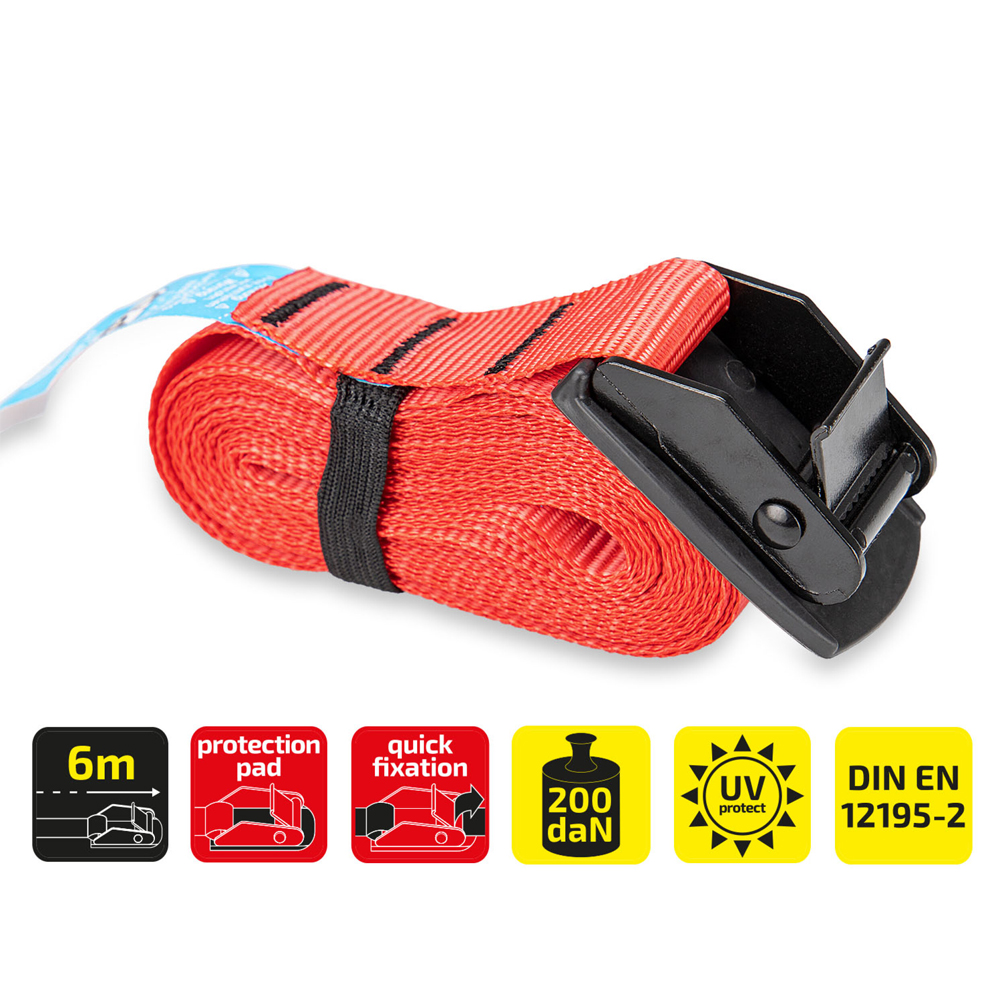 Ремінь для кріплення вантажу  натяжний ремінь Premium TransportFix L 25mm x 6,0m / Heyner