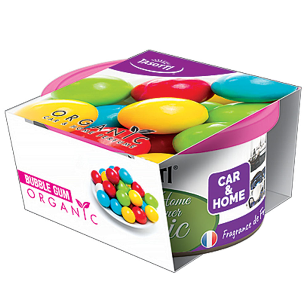 Ароматизатор для авто консерва "Organic" Bubble Gum (Жувальна гумка) 42г Tasotti